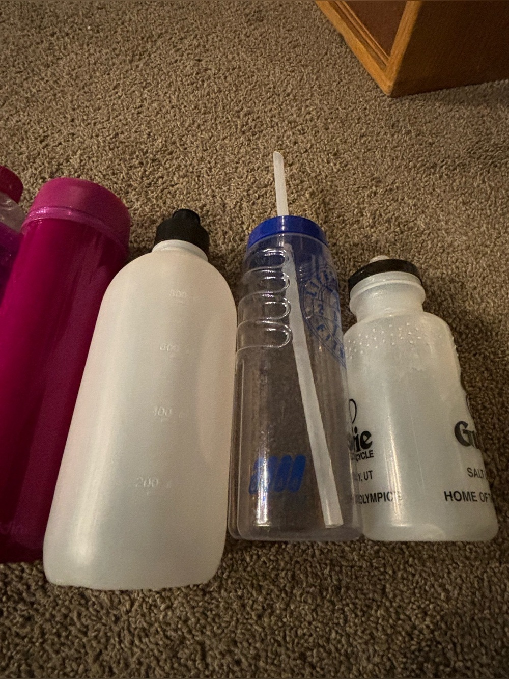 Assorted Clear, White, and Pink Reusable Water Bottles - Multipack